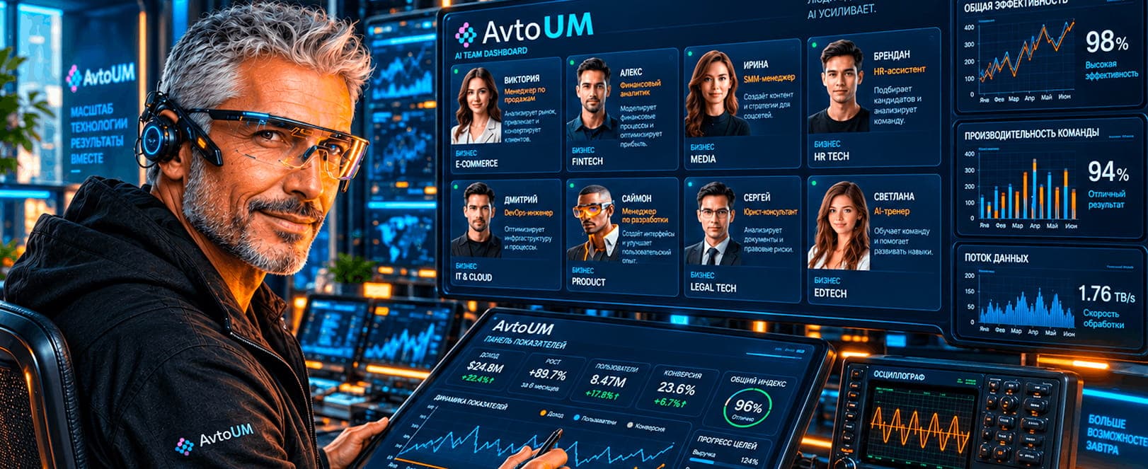 Центр управления AI-сотрудниками AvtoUM